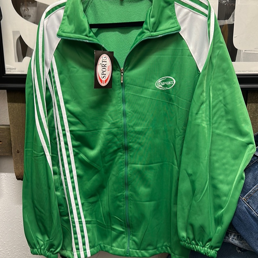 UNISEX SPORT JACKET SIZE XXXL GREEN / WHITE